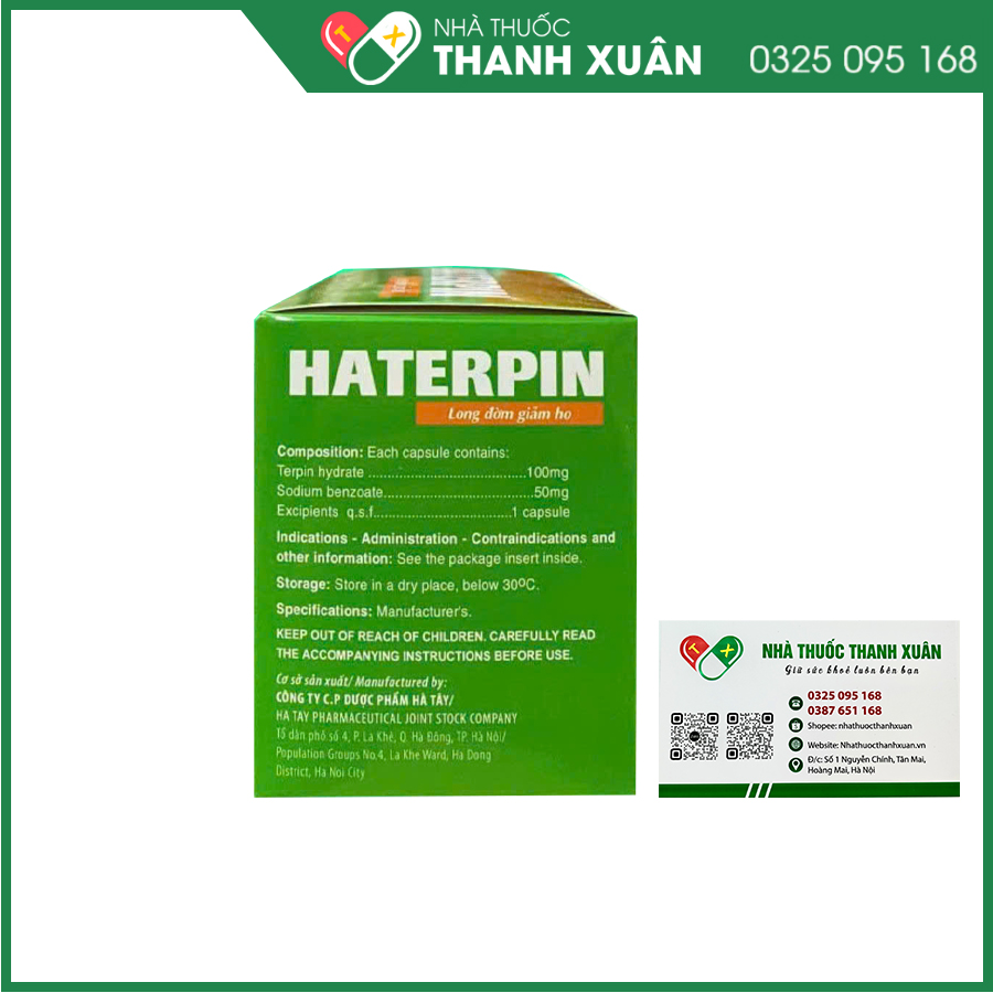 Haterpin thuốc giảm ho, long đờm